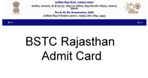 BSTC Rajasthan Admit Card